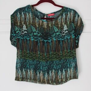 Blue chiffon crop top